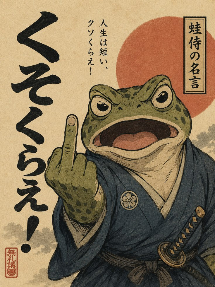 Samurai Frog Print - artwork on paper