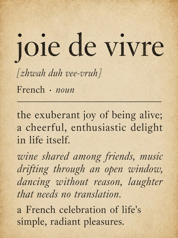 French Quote Wall Art – Joie De Vivre Print - artwork on paper