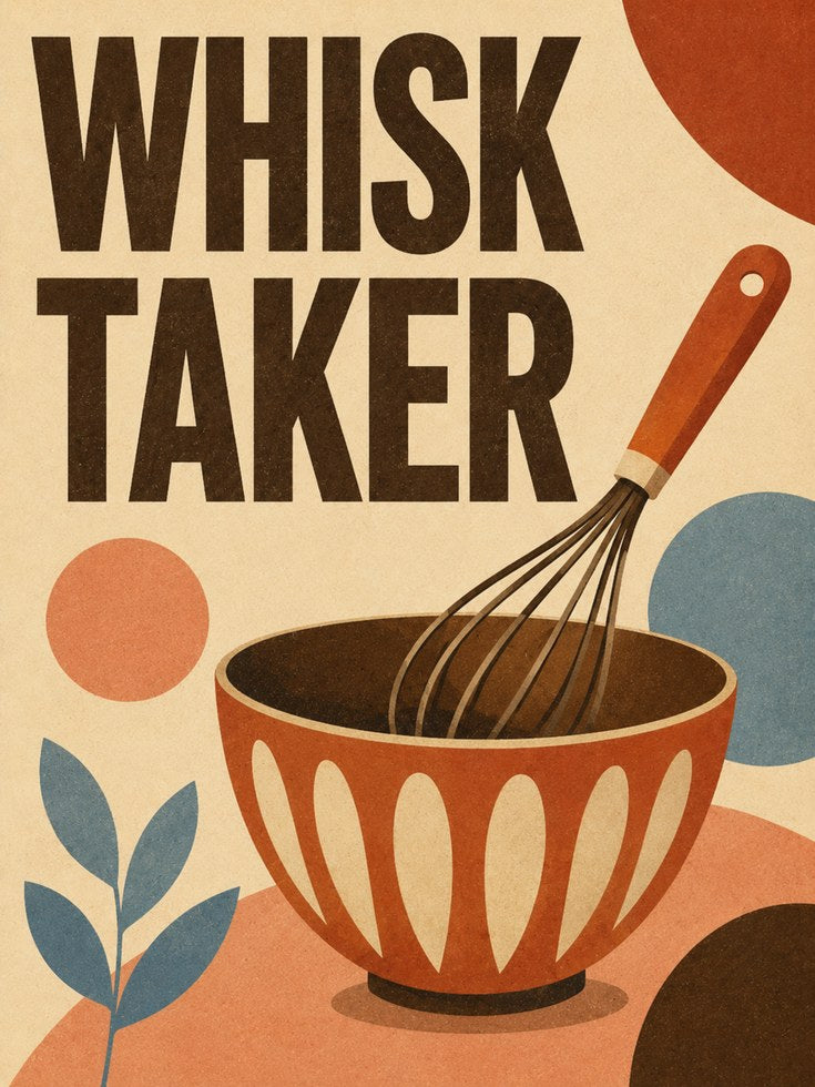 Whisk Taker Print: Retro Cooking Art (Kitchen & Dining Room) - artwork on paper