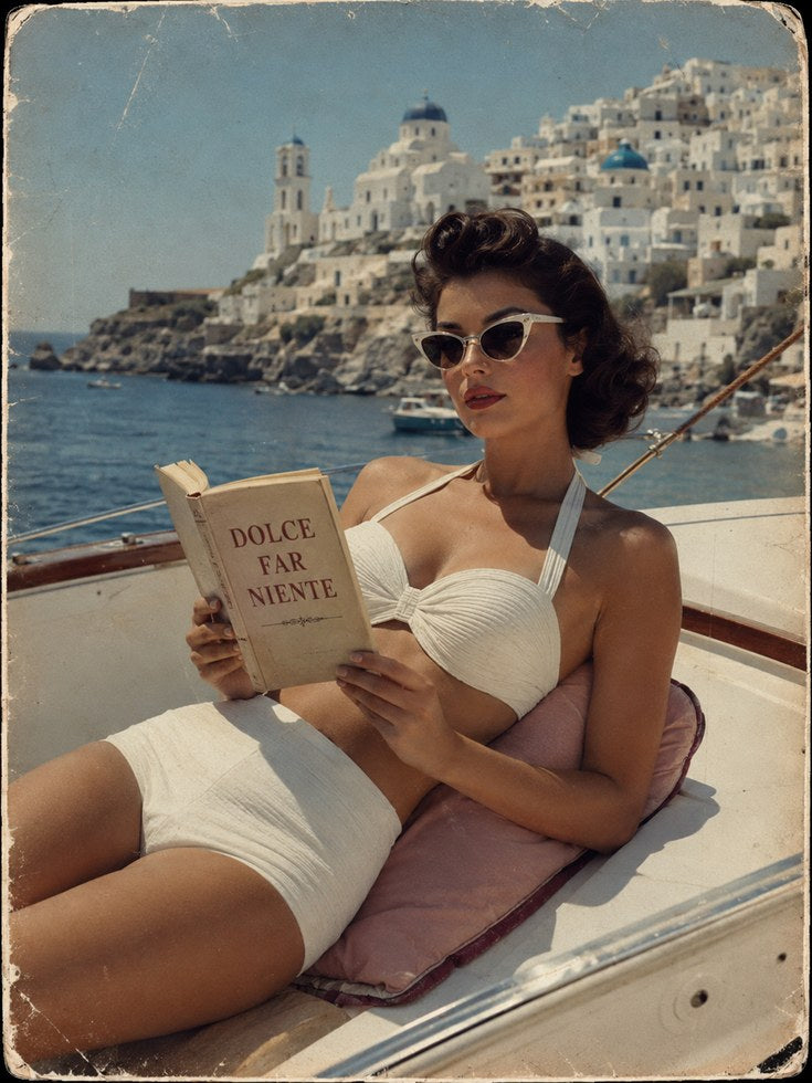Vintage Travel Poster – Mediterranean Wall Art - artwork on paper
