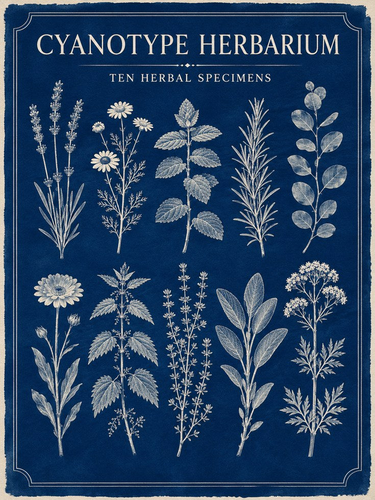 Cyanotype Botanical Print - artwork on paper