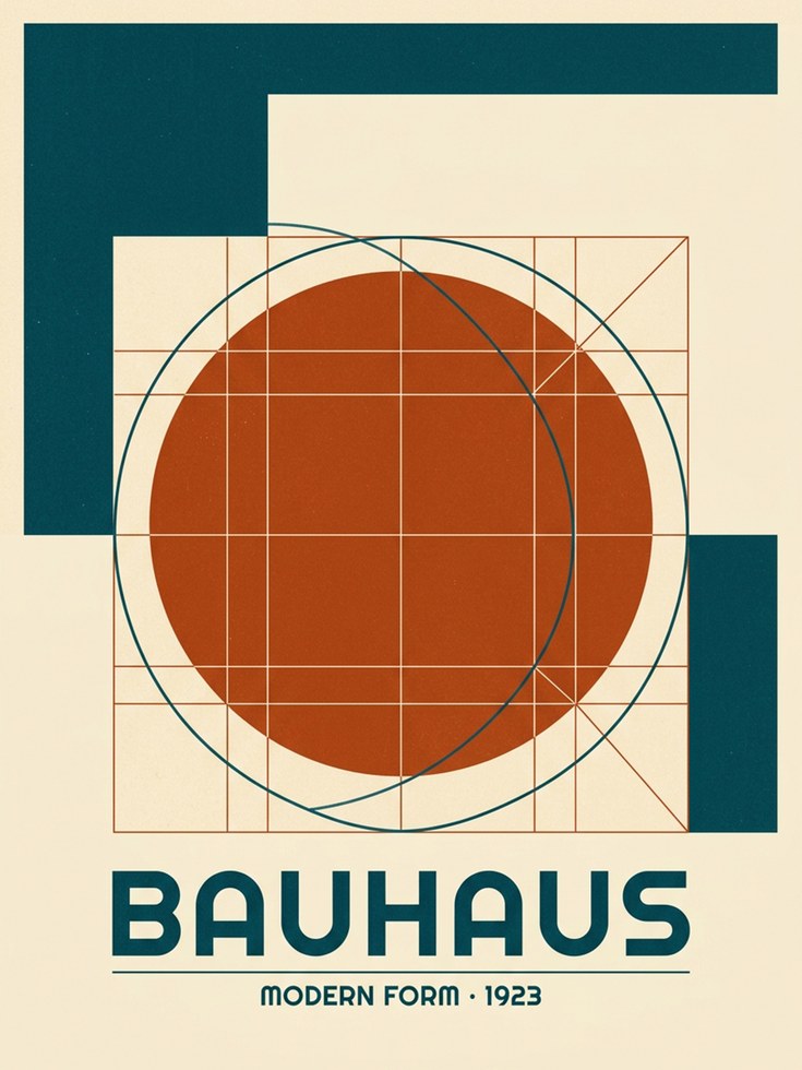 Bauhaus Geometric Circle Print: 1923 Modern Form Design - artwork on paper