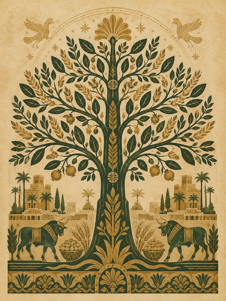 Tree of Life Wall Art – Folk Art Print - artwork on paper