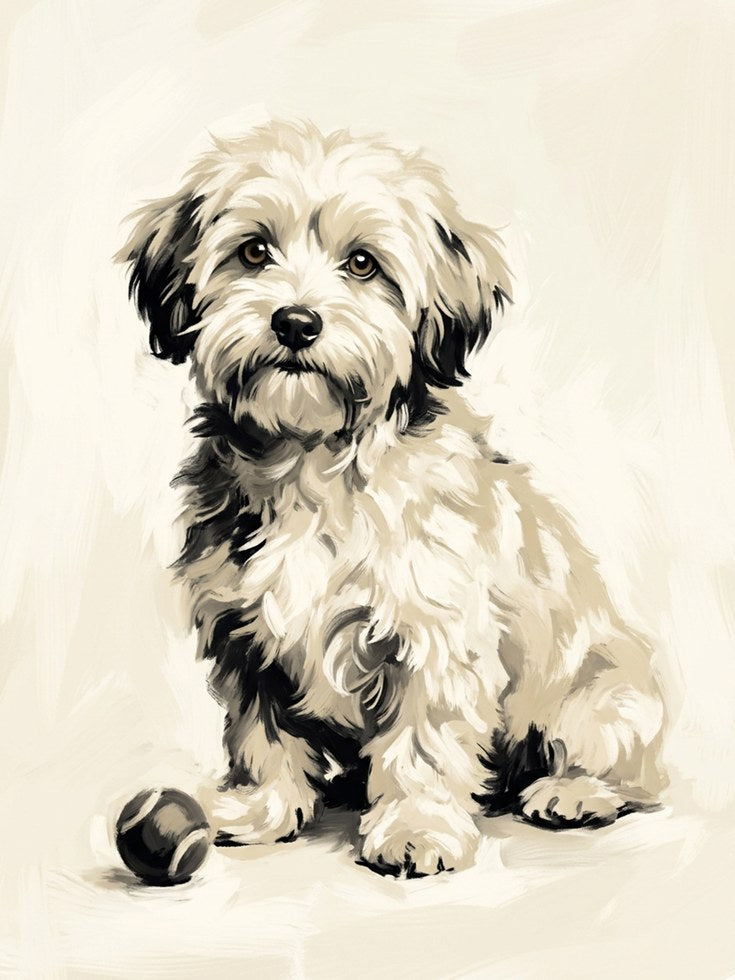 Havanese Dog Portrait Print — Soft Watercolor Style - artwork on paper