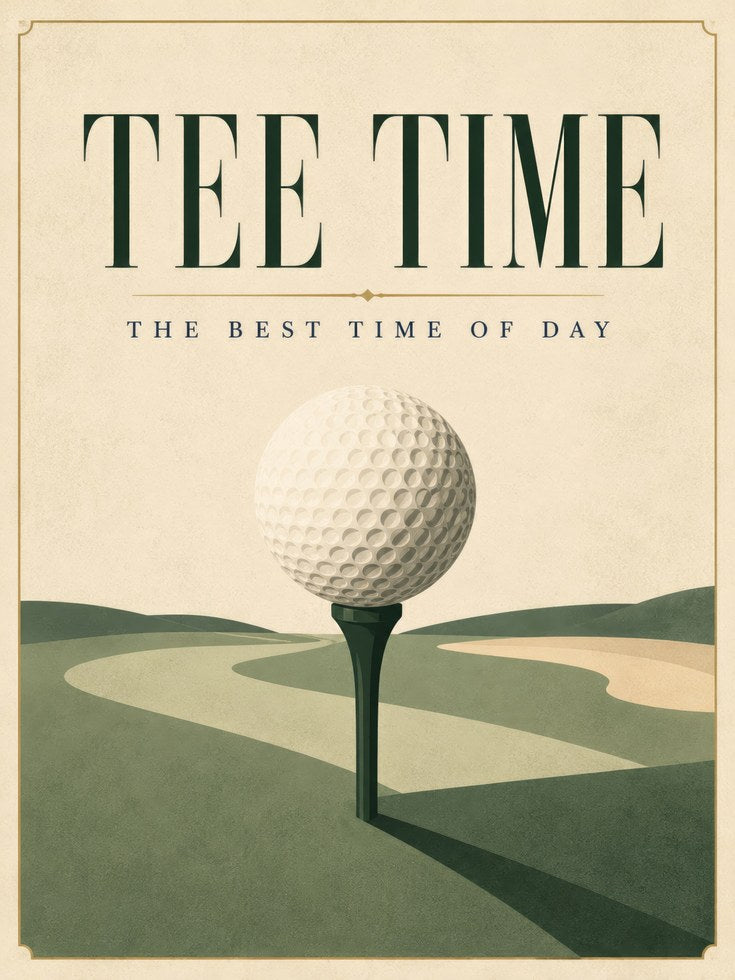 Golf Wall Art – Tee Time Print - artwork on paper