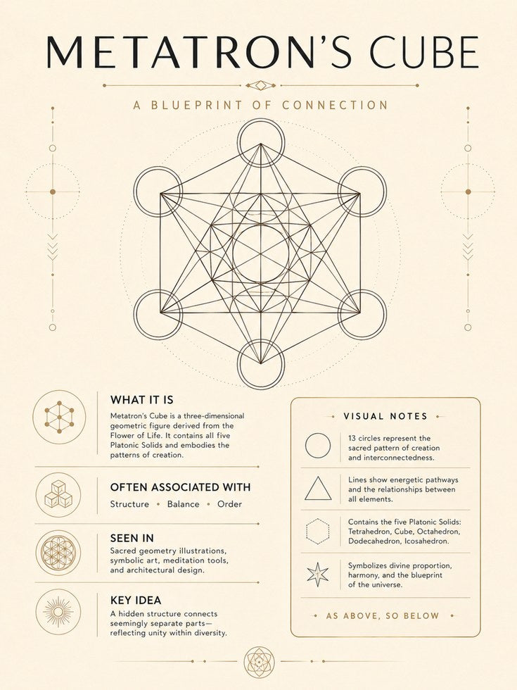 Metatron's Cube Wall Art – Spiritual - artwork on paper
