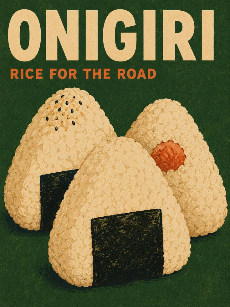 Vintage Food Poster – Onigiri Kitchen Wall Art - artwork on paper