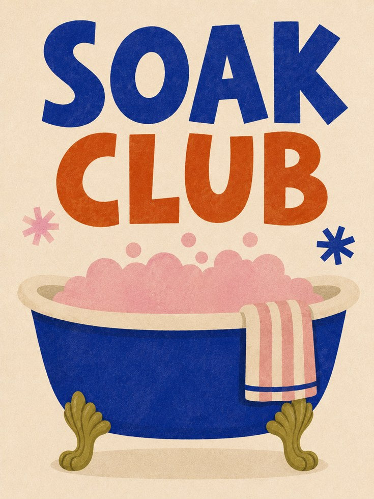 Soak Club Bathtub Print - artwork on paper