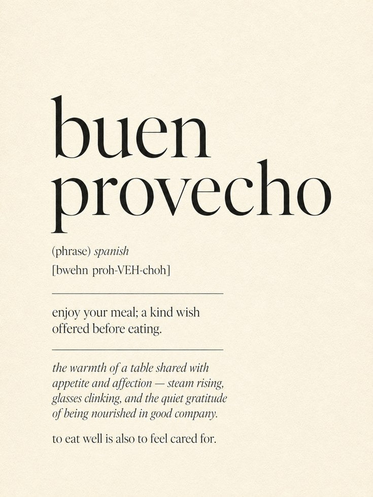 Buen Provecho Typography Print - artwork on paper