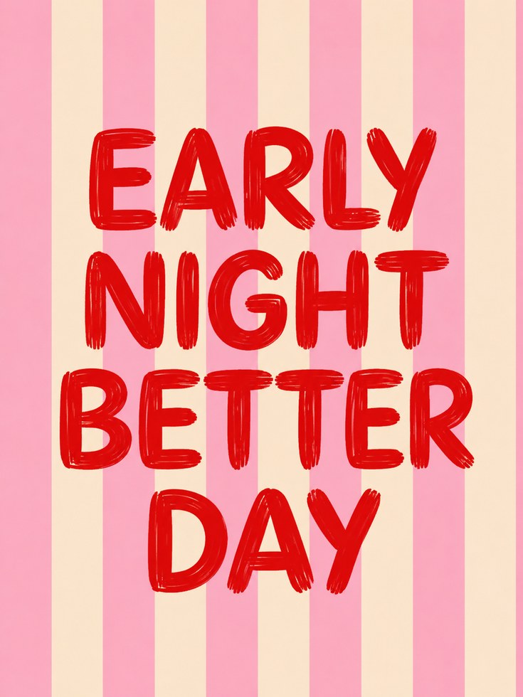 Inspirational Wall Art: Early Night Better Day - artwork on paper