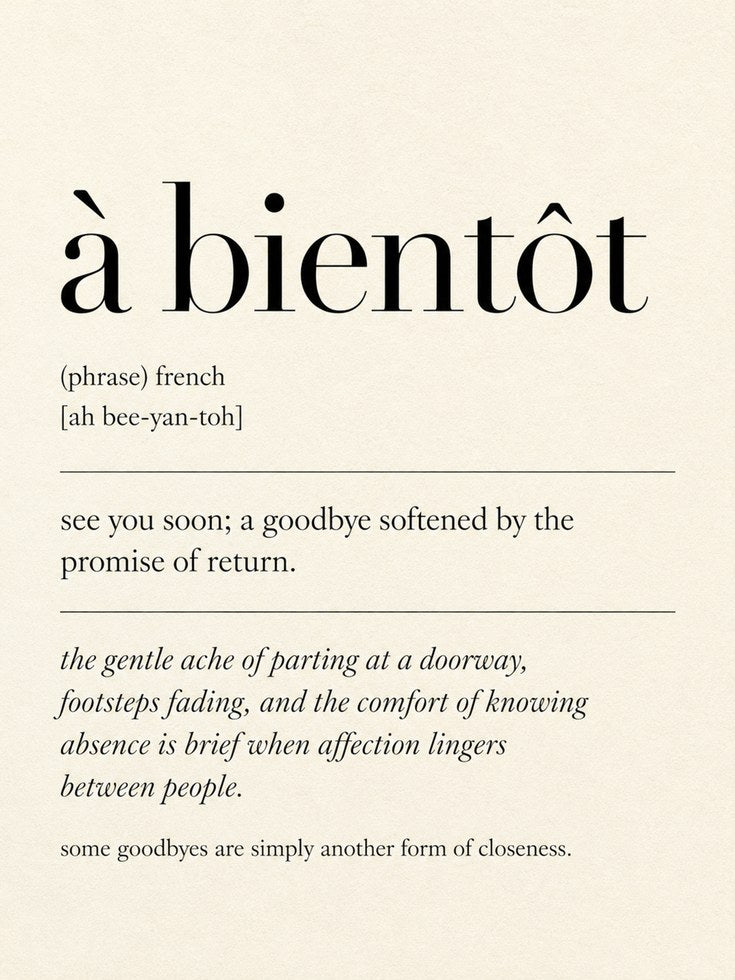 French Quote Print – À Bientôt - artwork on paper