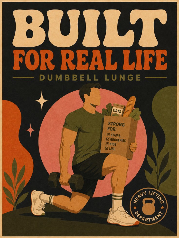 Retro Fitness Motivation Poster: Built for Real Life Gym Art - artwork on paper