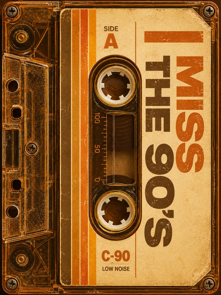 90s Nostalgia Cassette Tape Print - artwork on paper