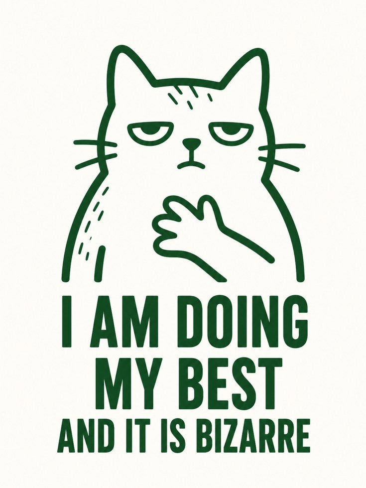 Motivational Cat Print – Funny Sarcastic Quote - artwork on paper