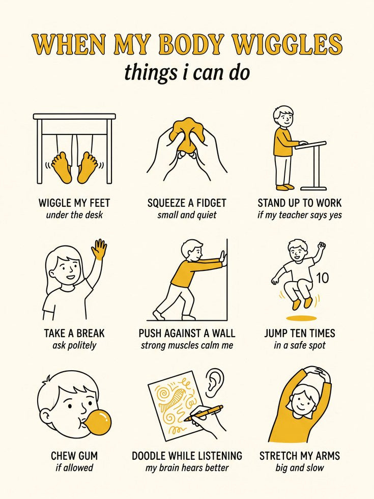 Classroom Poster: Sensory Regulation - artwork on paper