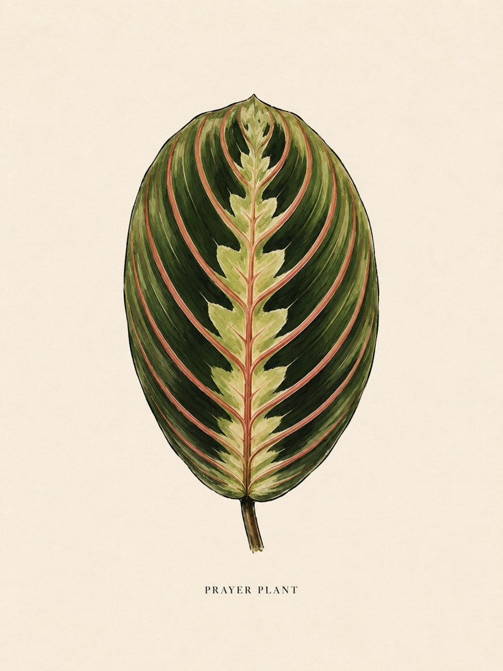 Prayer Plant Wall Art – Botanical Leaf Print - artwork on paper