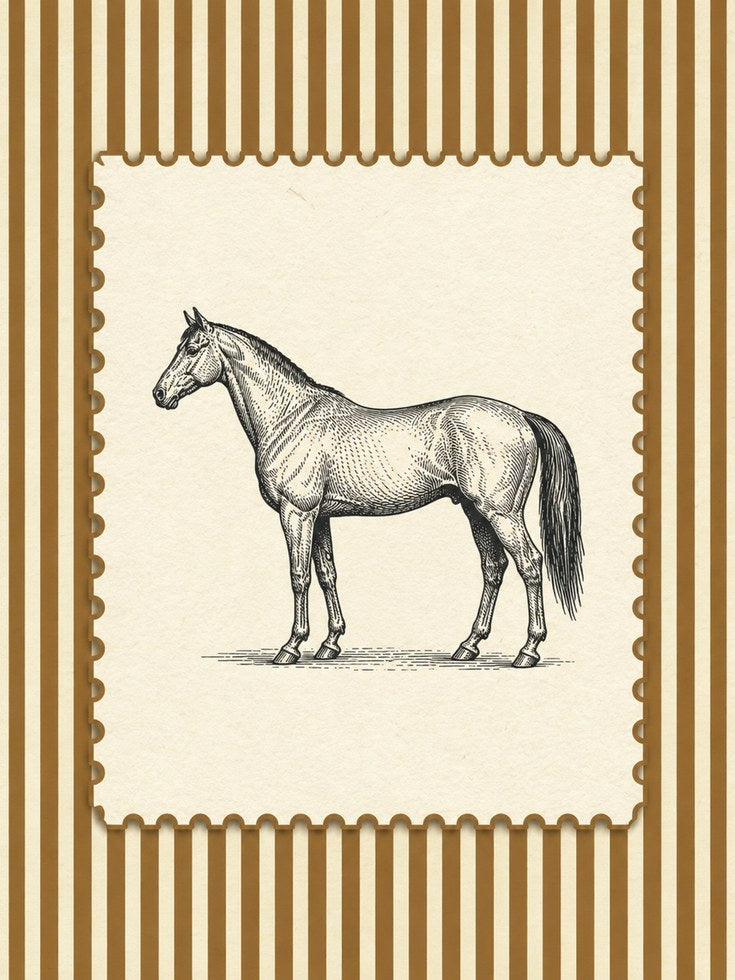 Horse Wall Art – Vintage Animal Print - artwork on paper