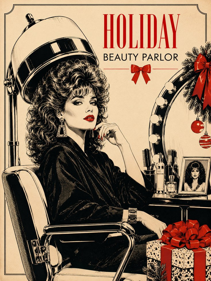Beauty Salon Wall Art – Retro Hair Salon Decor - artwork on paper