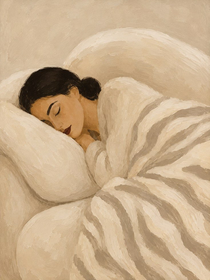 Woman Sleeping Art Print - artwork on paper