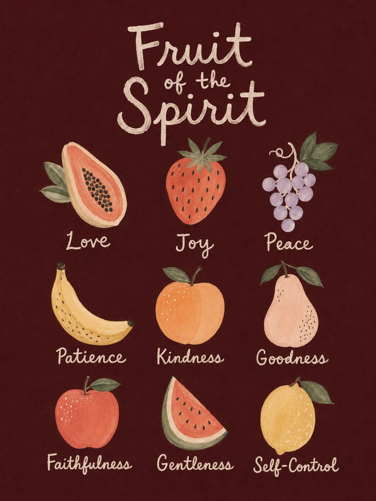 Fruit of the Spirit Print: Inspirational Christian Art - artwork on paper