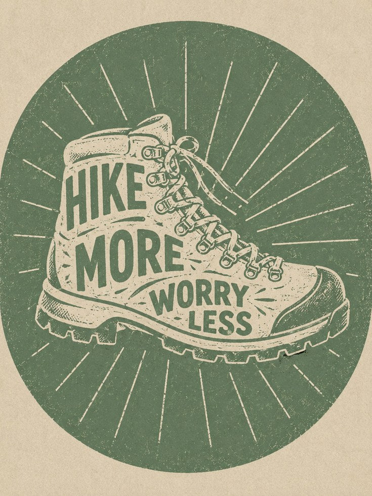 Vintage Hiking Boot Print - artwork on paper