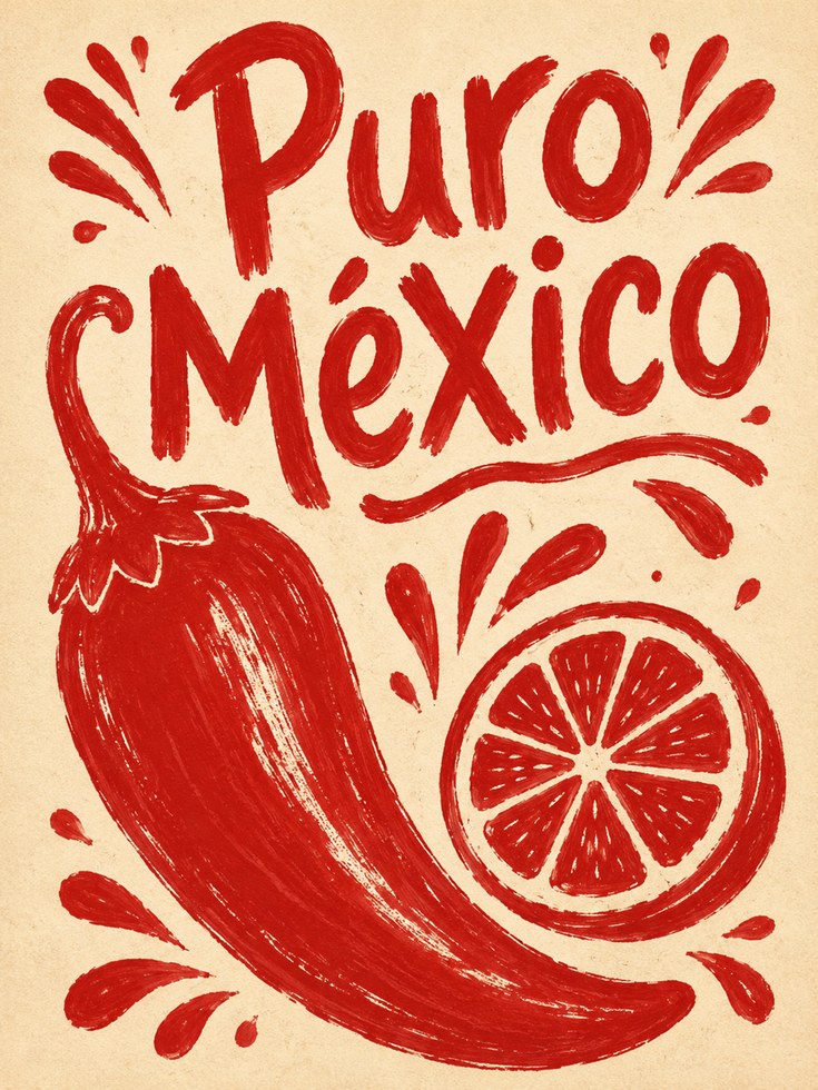 Mexican Kitchen Wall Art – Puro Mexico Print - artwork on paper