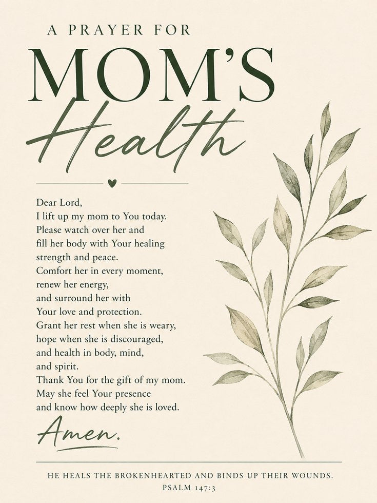 Prayer for Mom Print – Christian Wall Art - artwork on paper