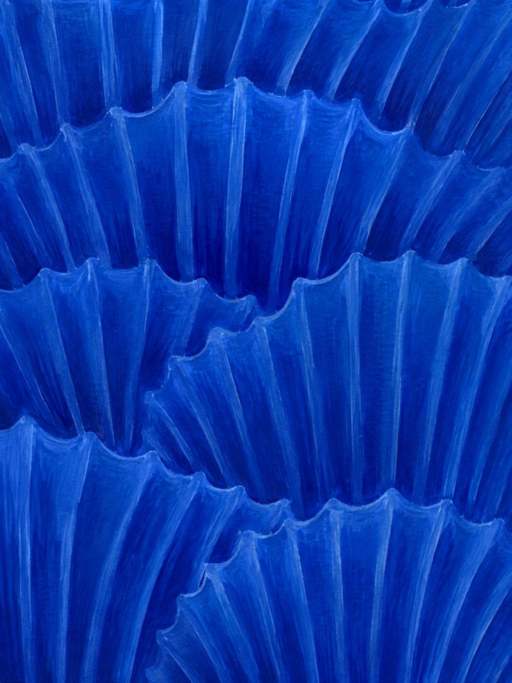 Cobalt Blue Abstract Art Print - artwork on paper