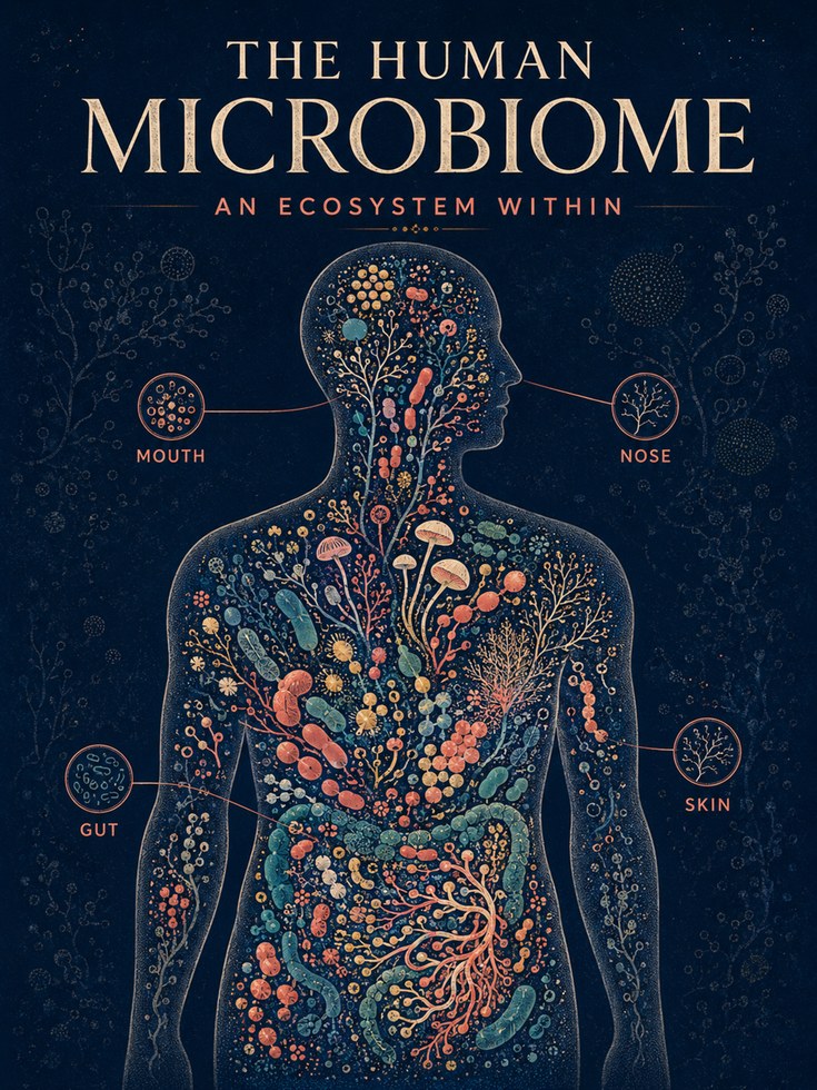 Human Microbiome Poster – Science Art Print - artwork on paper