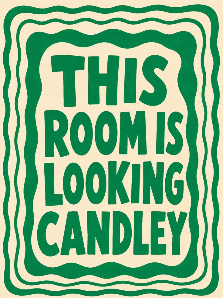 Wavy Retro Typography Print - artwork on paper