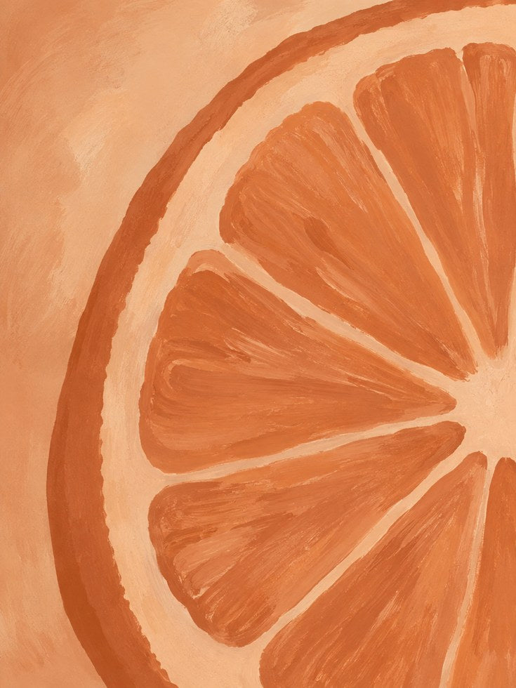 Orange Slice Wall Art – Citrus Print - artwork on paper