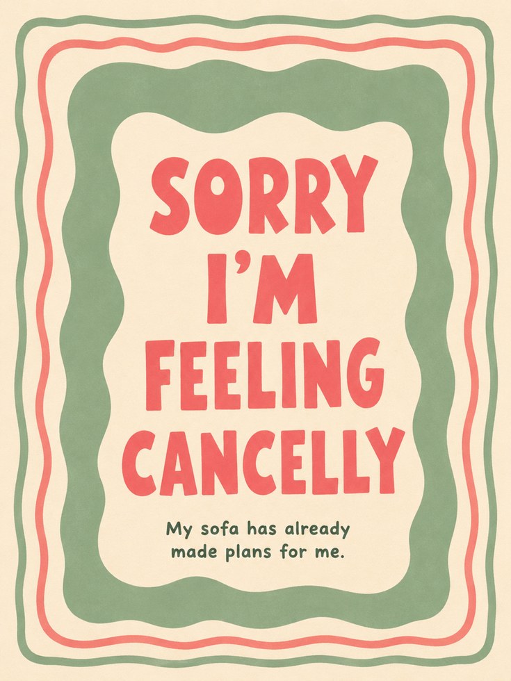 Feeling Cancelly Retro Poster: Humorous Vintage Typography Print - artwork on paper