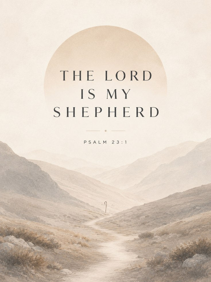 Psalm 23 Wall Art – Christian Scripture Print - artwork on paper