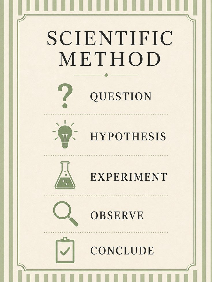 Scientific Method Poster – Educational Wall Art - artwork on paper