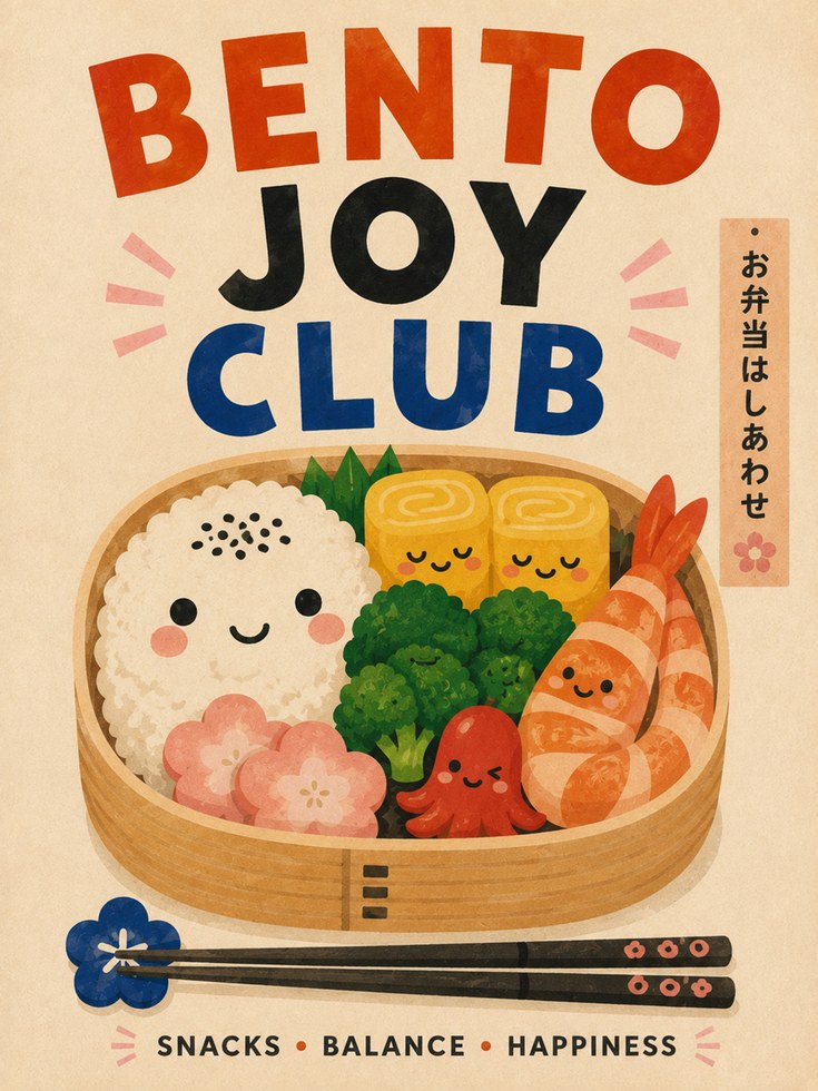 Bento Box Wall Art – Japanese Kitchen Print - artwork on paper