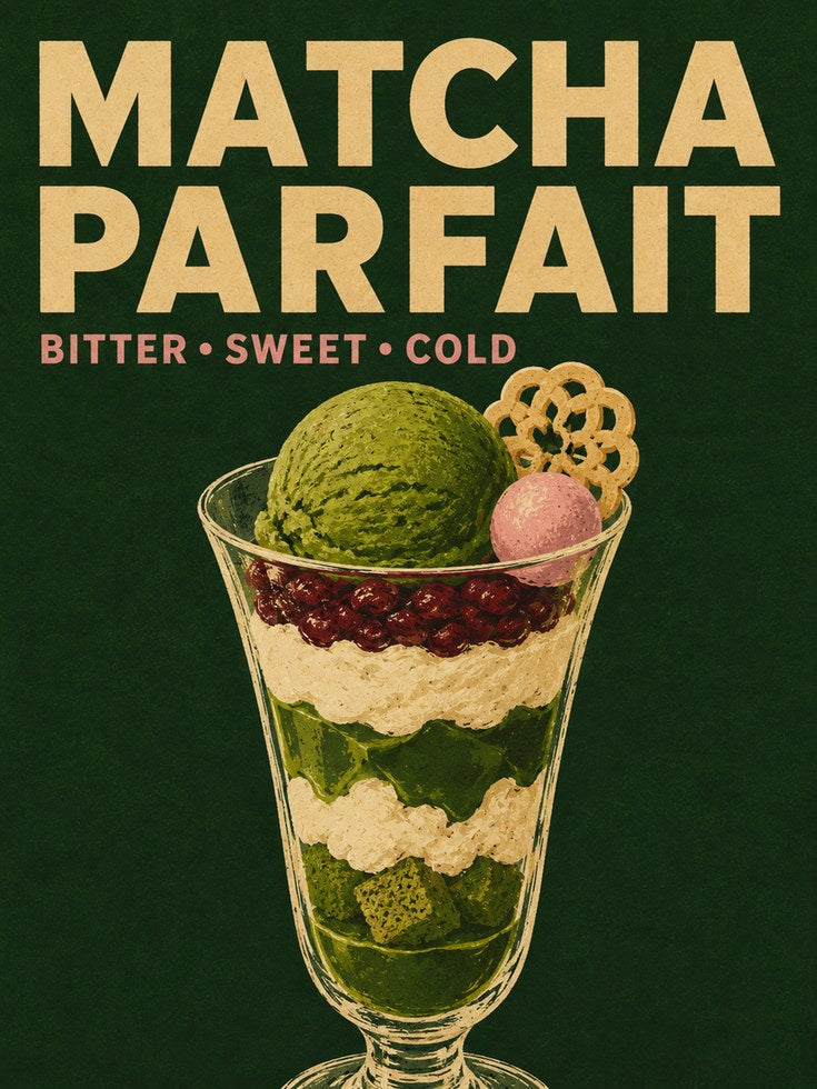 Matcha Parfait Poster – Japanese Dessert Print - artwork on paper