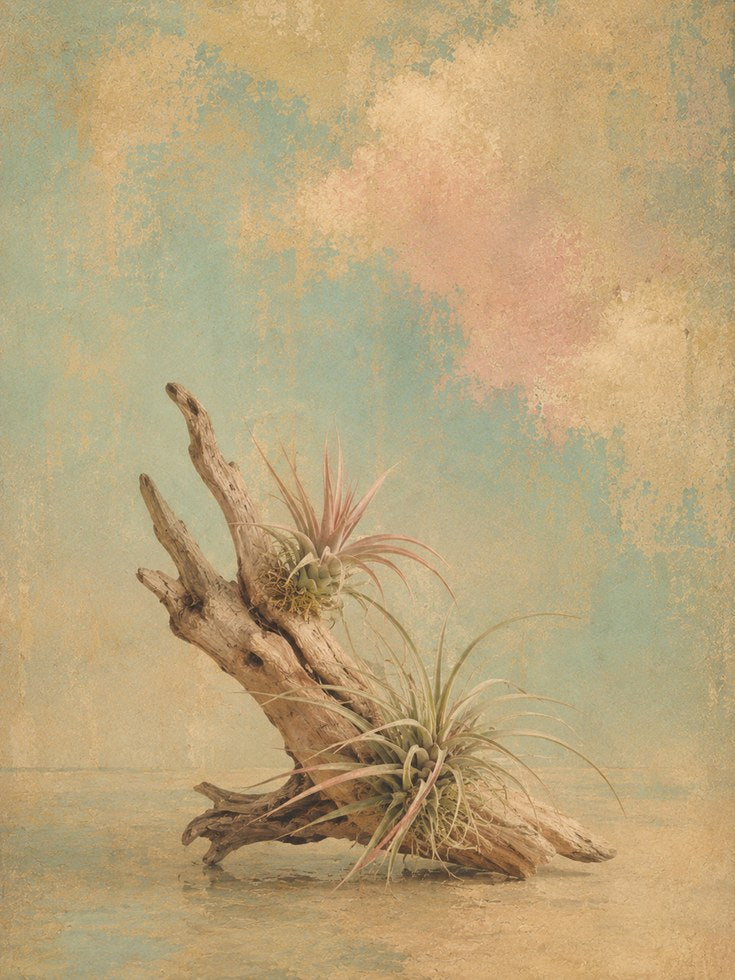 Driftwood Wall Art – Air Plant Print - artwork on paper