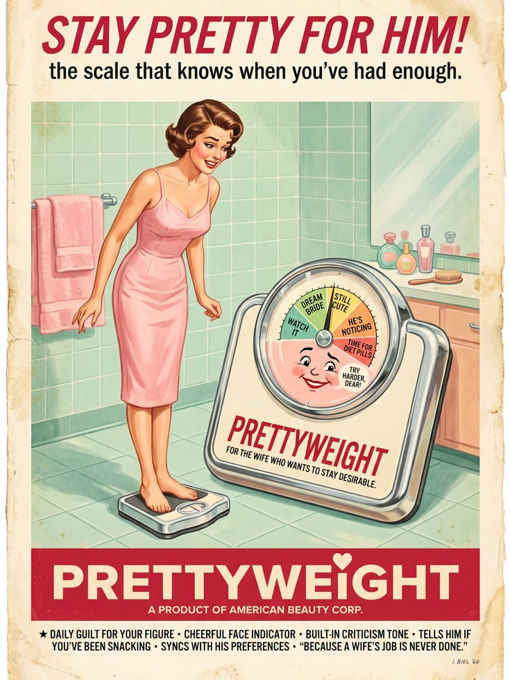 Retro Bathroom Scale Print - artwork on paper
