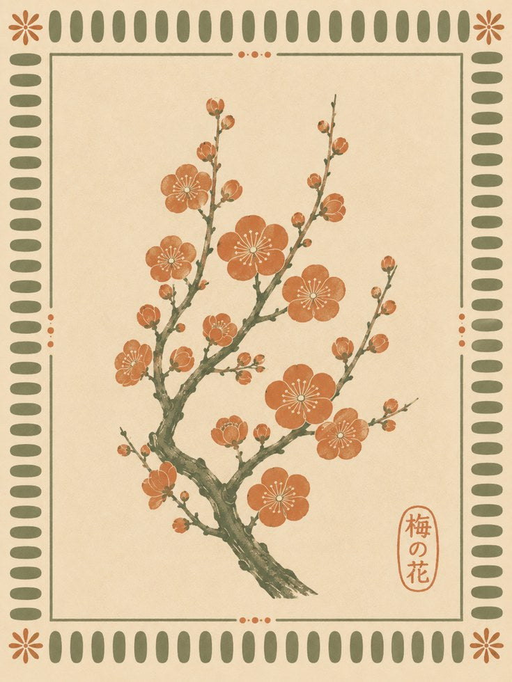 Cherry Blossom Wall Art – Japanese Floral Print - artwork on paper