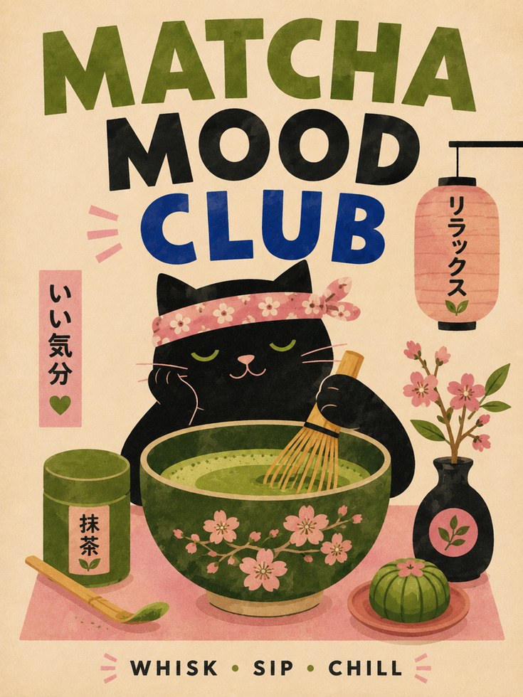 Matcha Wall Art – Japanese Tea Print - artwork on paper