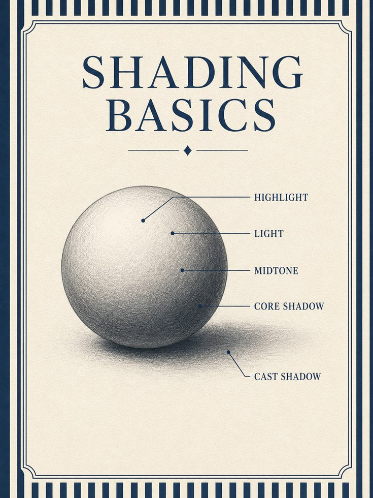 Art Education Shading Basics Print - artwork on paper