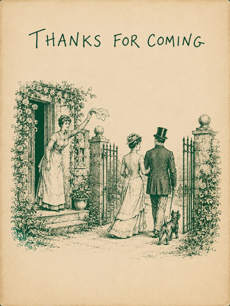 Vintage Wall Art Print: Victorian Garden Scene - artwork on paper