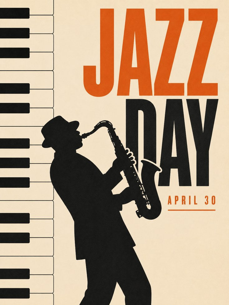 Vintage Jazz Poster – Saxophone Player - artwork on paper