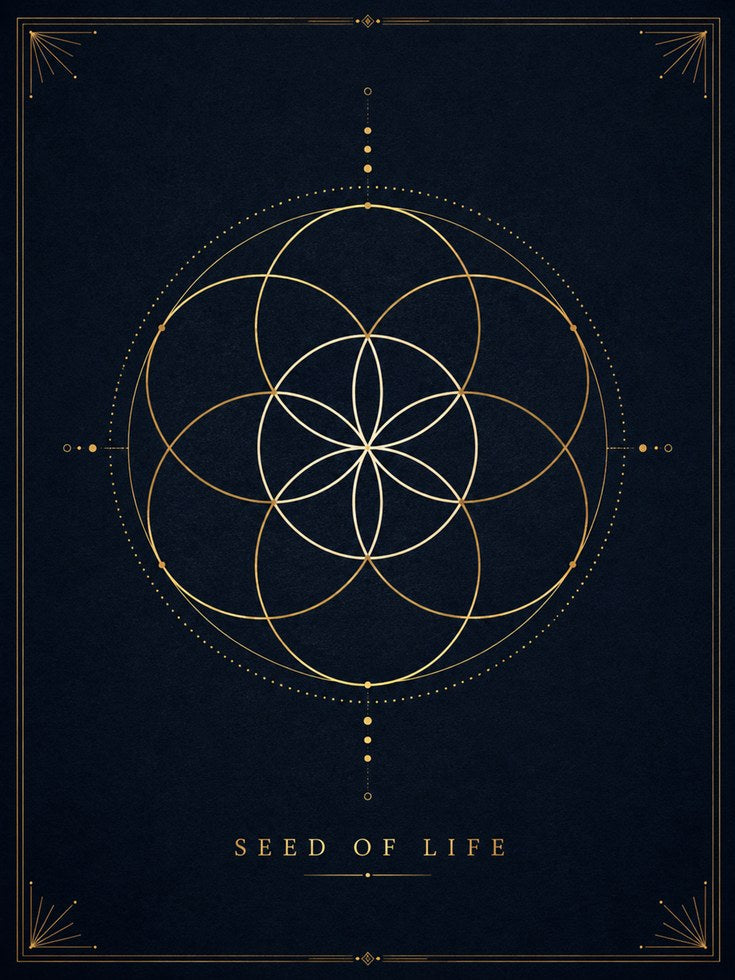 Seed of Life Mandala Print: Celestial Spiritual Art - artwork on paper