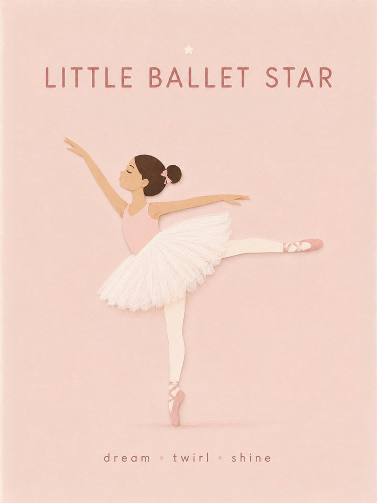 Ballet Nursery Wall Art – Ballerina Print - artwork on paper