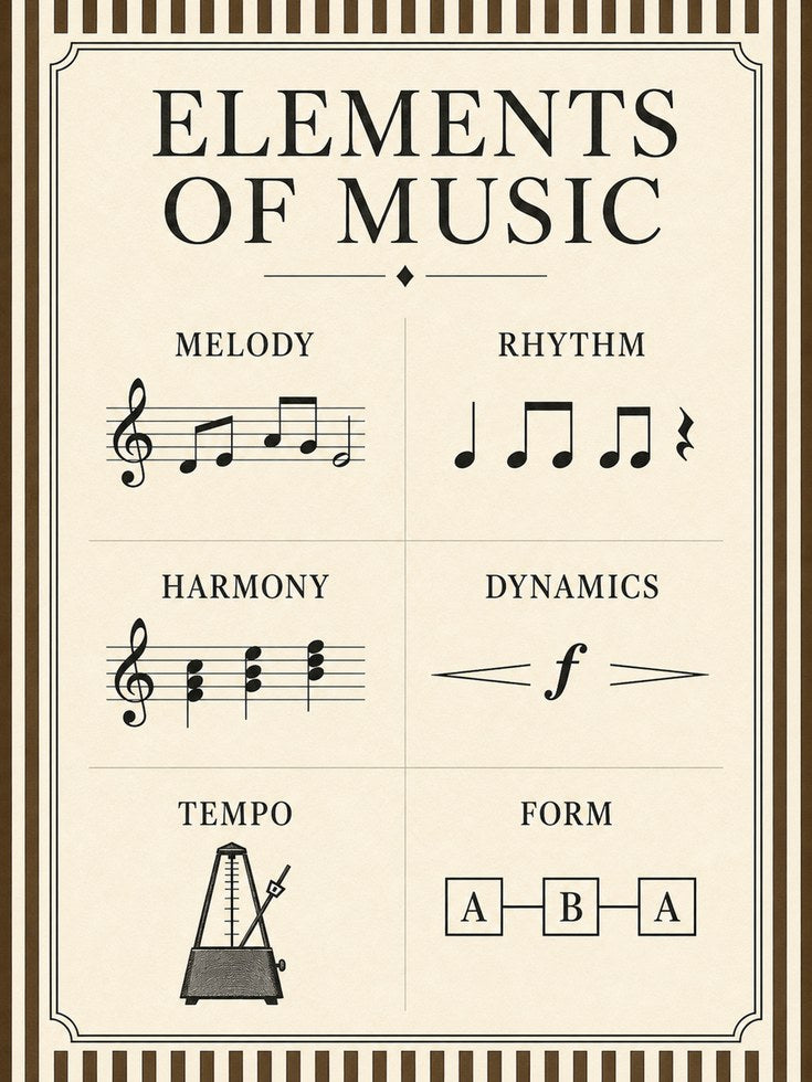 Elements of Music Theory Print - artwork on paper