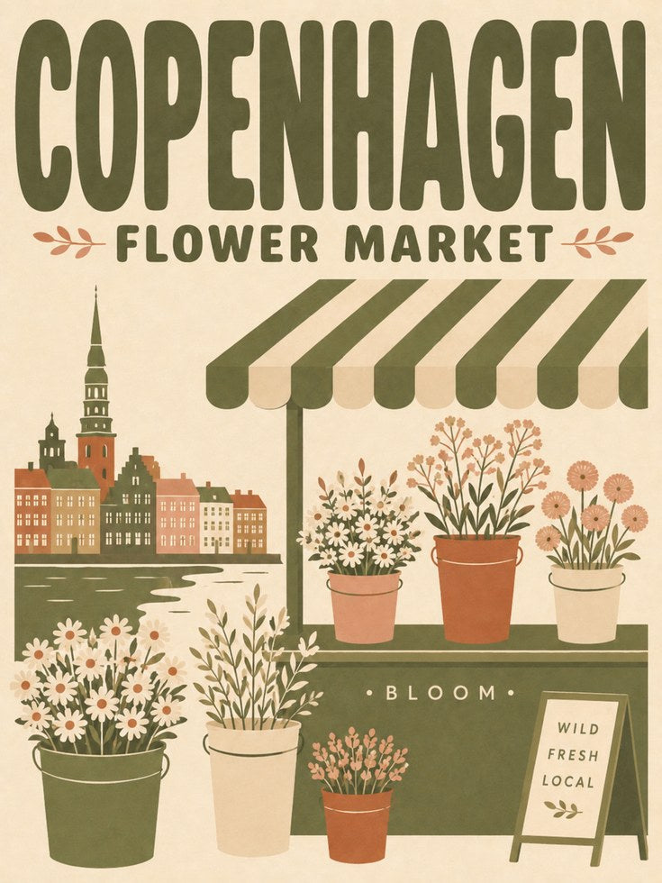 Scandinavian Vintage Travel Print - artwork on paper