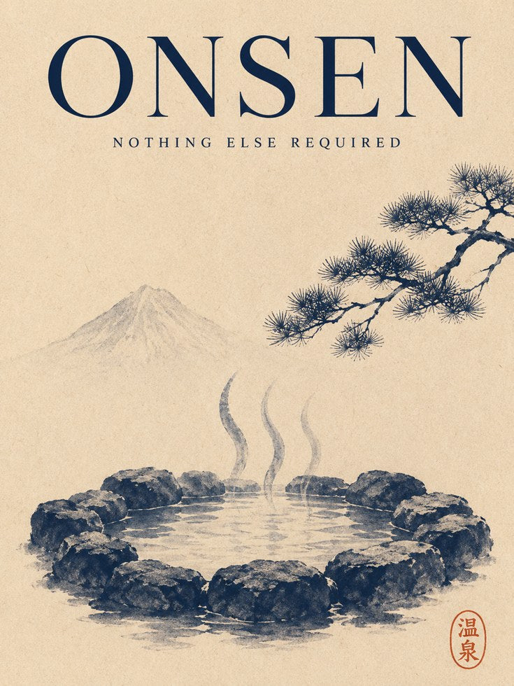 Onsen Wall Art – Japanese Hot Spring Print - artwork on paper