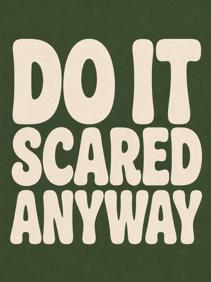Motivational Wall Art: Bold Typography on Deep Green - artwork on paper