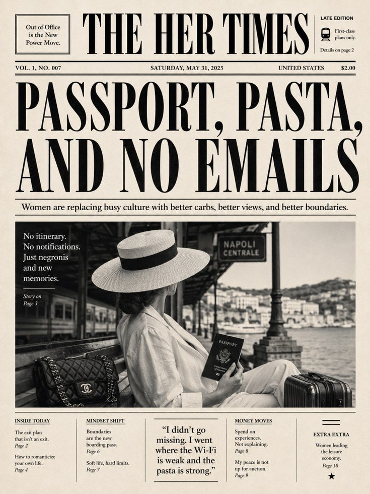 Travel Wall Art: Vintage Newspaper Style - artwork on paper